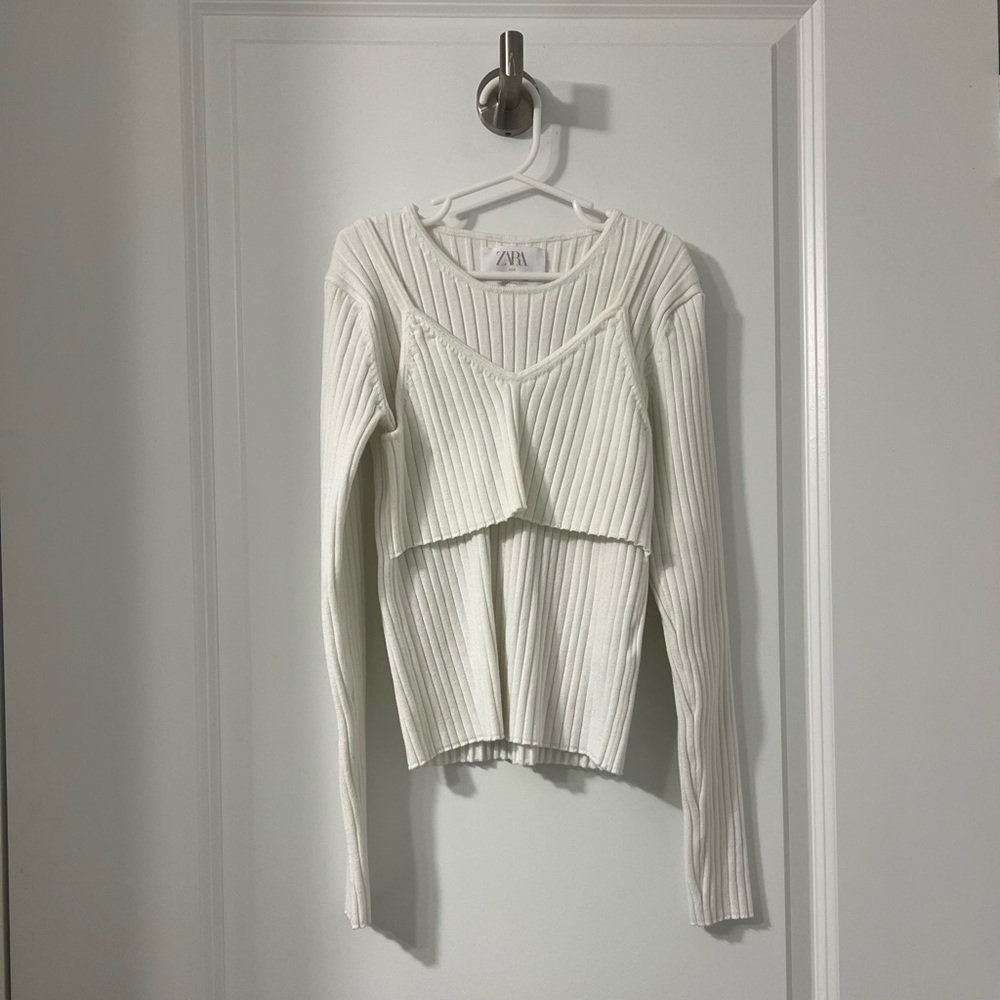Zara White Long Sleeve Shirt